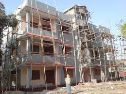 Foundation work for house construction in Khargone
